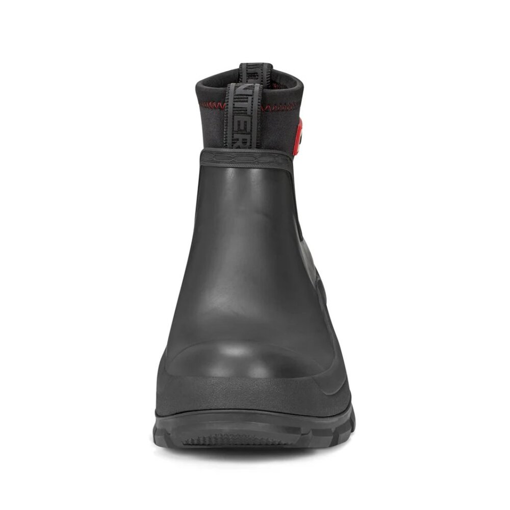 Hunter Women's Eloise Lug Sole Waterproof Neoprene Rain Booties in Black - Picture 9 of 12